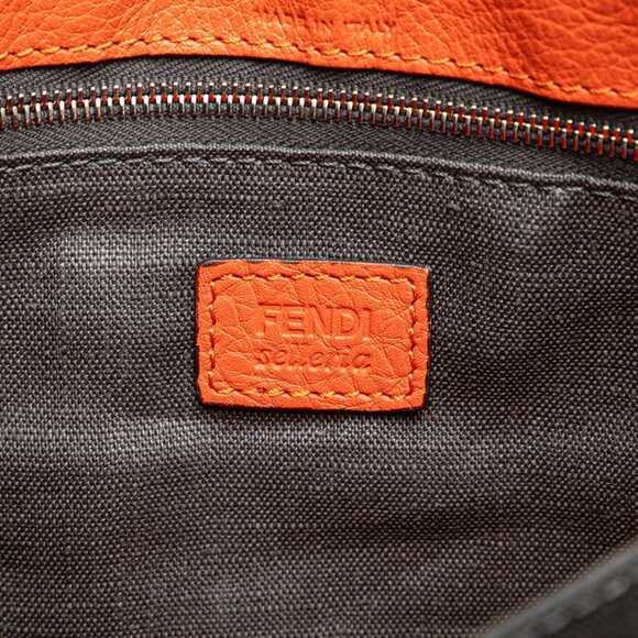 FENDI Orange Leather Clutch Bag - Picture 7 of 10